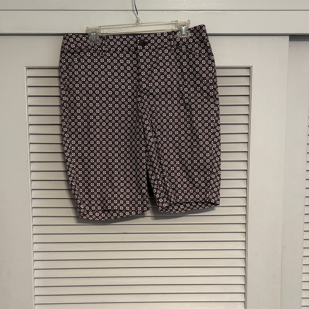 Patterned Brown and White Shorts